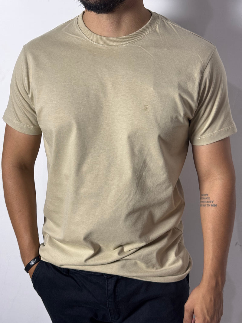 Camiseta Básica Solluti Castanho claro