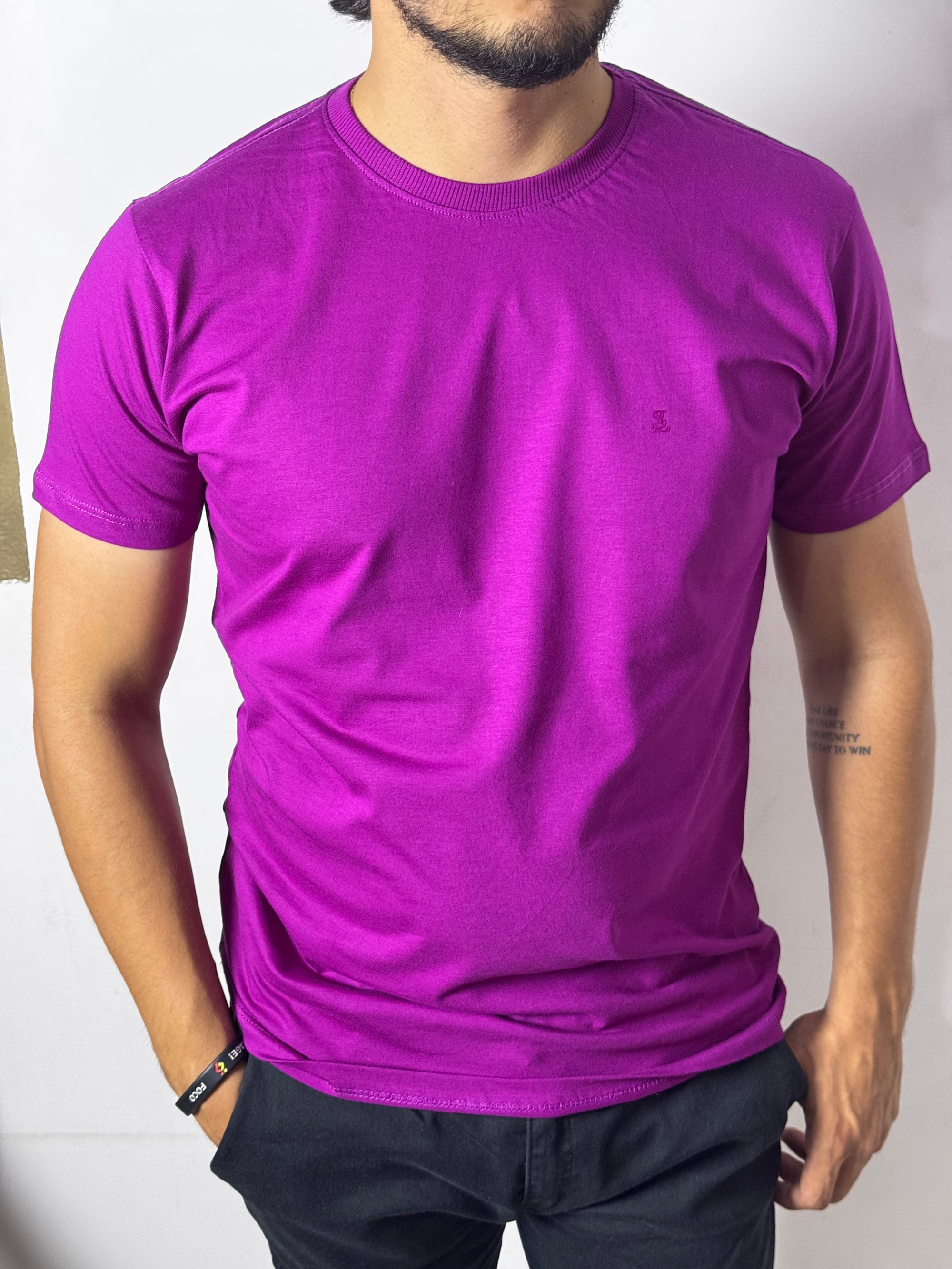 Camiseta Masculina Solluti Magenta escuro