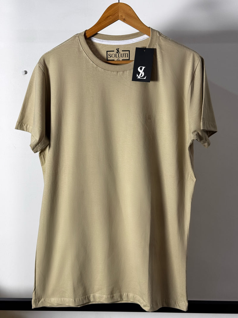 Camiseta Básica Solluti Castanho claro